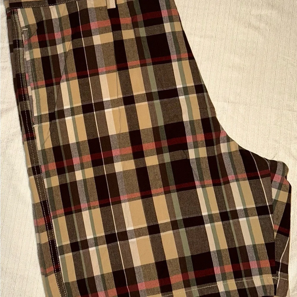 Chaps Brown and Tan Flat Front Shorts